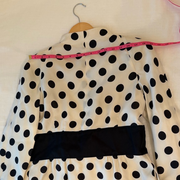 Valentino Black and White Polka Dot Trench Coat - Picture 6 of 9